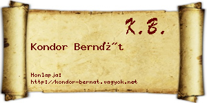 Kondor Bernát névjegykártya